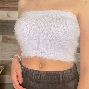 Fuzzy Blue Tube Top
